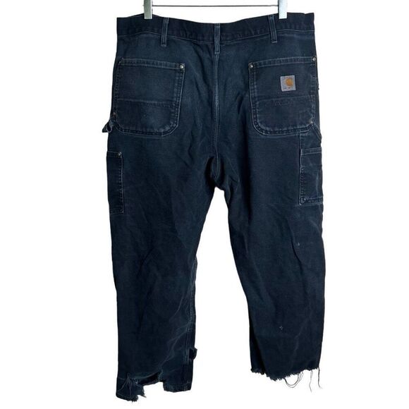 Vintage Distressed Carhartt Black Double Knee Pants Made In USA 38 - Picture 4 of 7